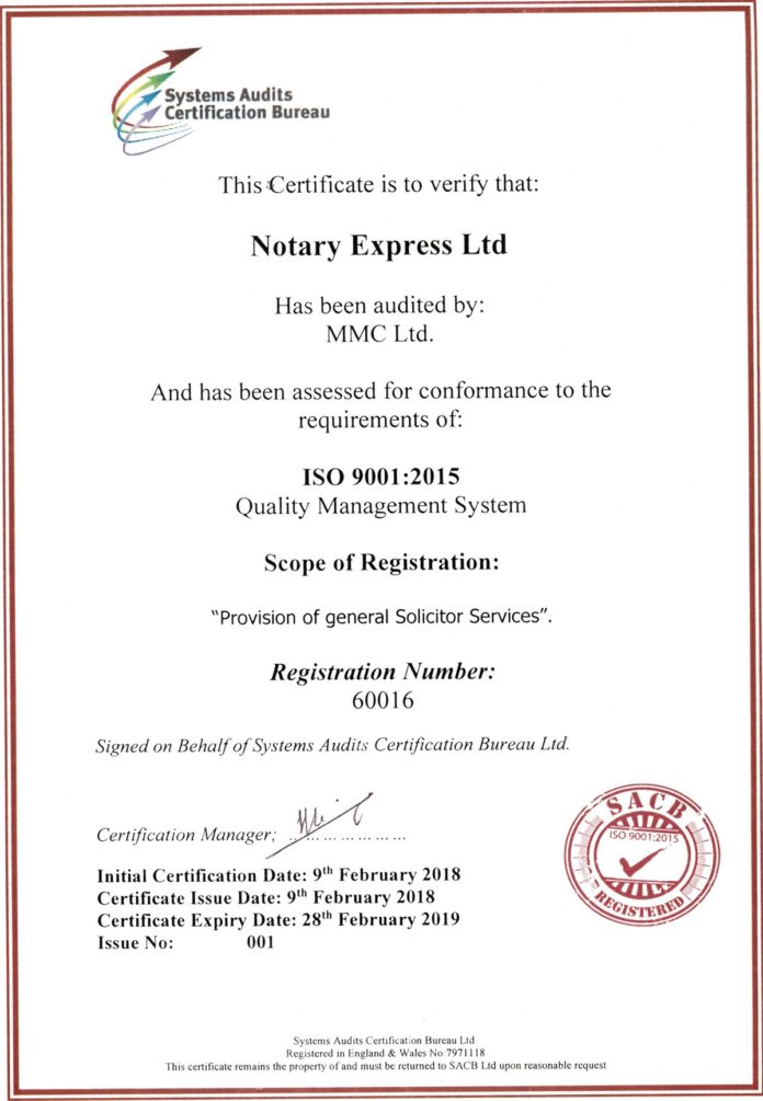 ISO 9001 Certificate ISO 9001 Certificate