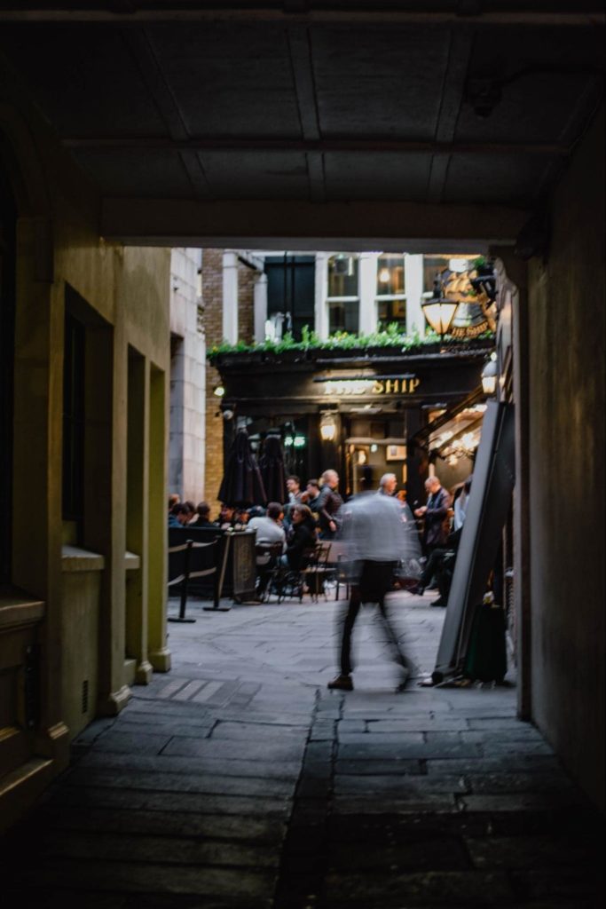 Busy street walking
