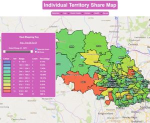 single territory with poscode sector heat mapping single territory with poscode sector heat mapping
