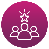 A group of people with a star above them

Description automatically generated