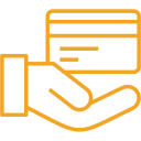 A hand holding a credit card