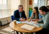 How to structure franchise fees: clarity and fairness Franchise consultant discussing fees with two clients