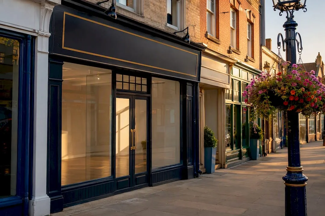 UK retail franchise unit exterior with signage area
