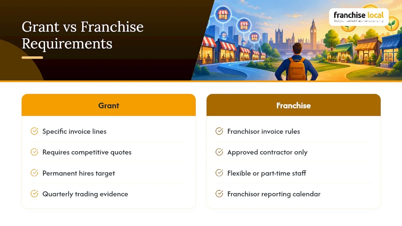 Grant conditions compared with franchise obligations