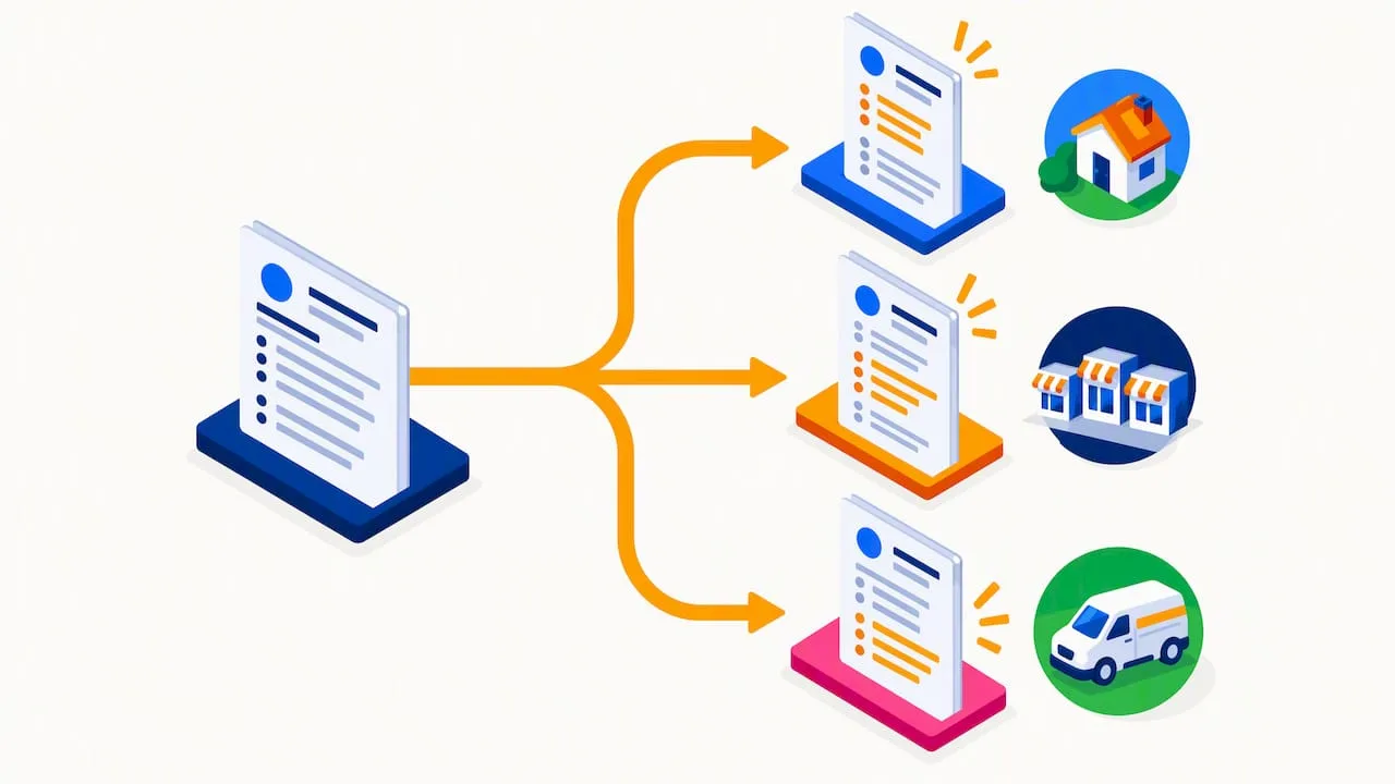 Master CV branching into tailored versions